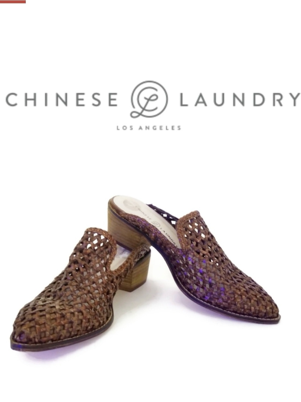 Chinese Laundry Brown Woven Mule Heels